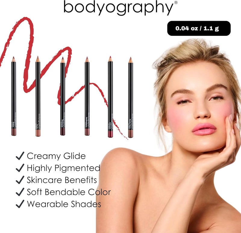 Bodyography Cream Lip Pencil in Timber - Brown Rose Waterproof Makeup with Coconut Oil and Vitamin E - Image 4